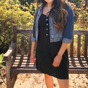 Vintage black linen dress